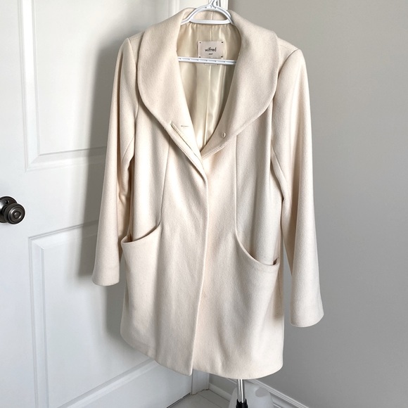 Wilfred white/beige wool winter trench coat. - Picture 1 of 4